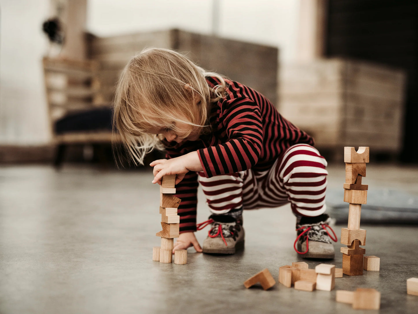 Houten stapelblokken Wooden story